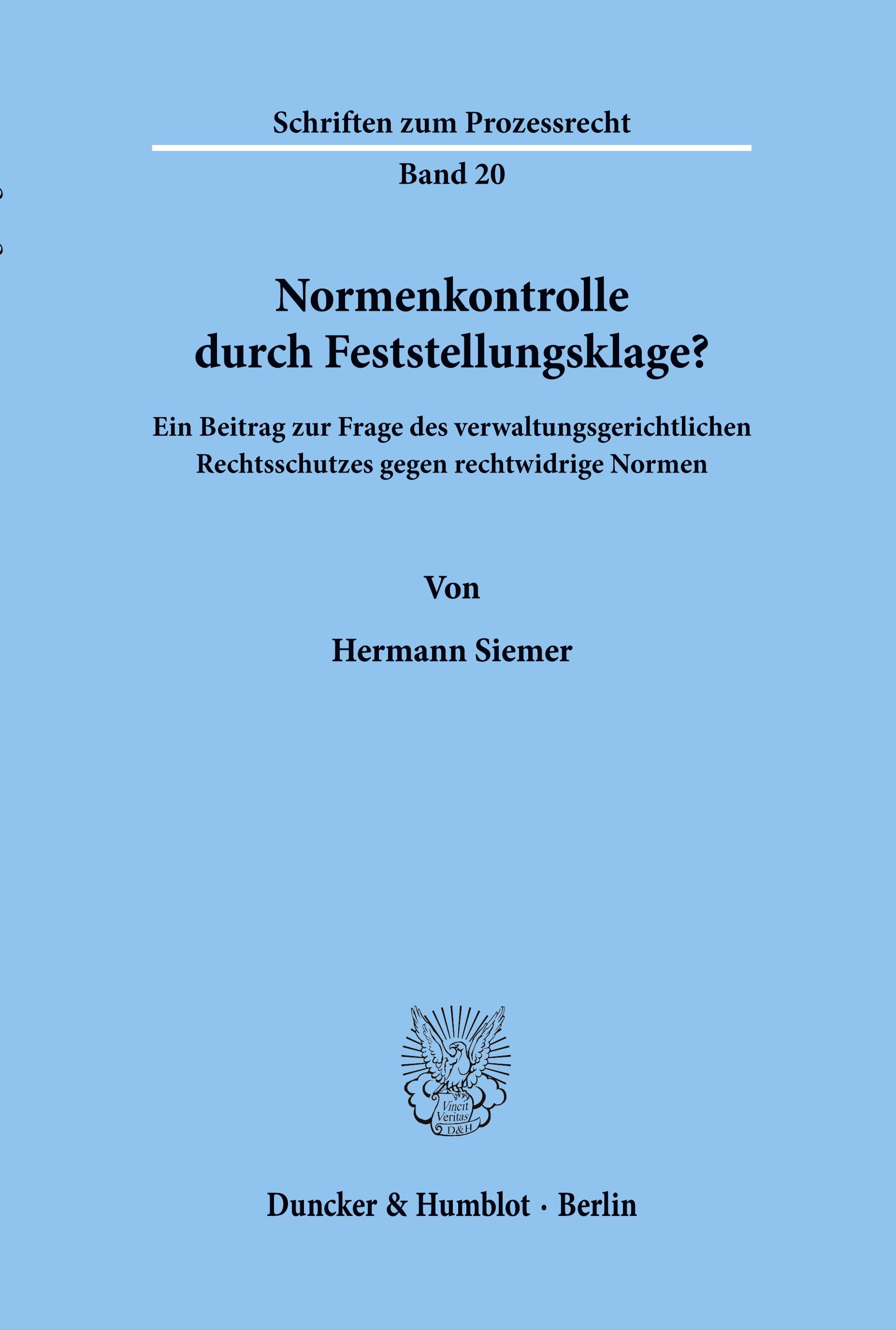 Normenkontrolle durch Feststellungsklage?