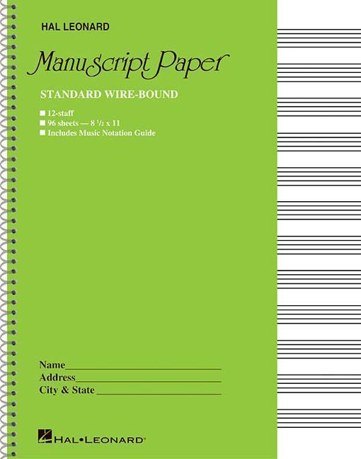 Standard Wirebound Manuscript Paper (Green Cover)