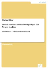 Institutionelle Rahmenbedingungen des Neuen Marktes