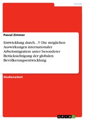 Entwicklung durch...!? Die möglichen Auswirkungen internationaler Arbeitsmigration unter besonderer Berücksichtigung der globalen Bevölkerungsentwicklung