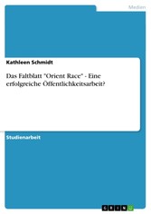 Das Faltblatt 'Orient Race' - Eine erfolgreiche Öffentlichkeitsarbeit?