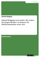 Johann Wolfgang von Goethes 'Die Leiden des jungen Werther' im Kontext der Brief(roman)kultur seiner Zeit