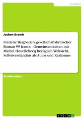 Frédéric Beigbeders gesellschaftskritischer Roman 99 francs - Gemeinsamkeiten mit Michel Houellebecq bezüglich Weltsicht, Selbstverständnis als Autor und Realismus