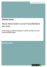 Henry Mores Lehre von der Unsterblichkeit der Seele