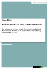 Kulturwissenschaft und Naturwissenschaft?