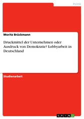 Druckmittel der Unternehmen oder Ausdruck von Demokratie? Lobbyarbeit in Deutschland