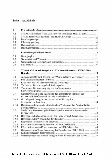 Wirtschaftliche Wirkungen und Besucherzufriedenheit mit der UEFA EURO 2008TM