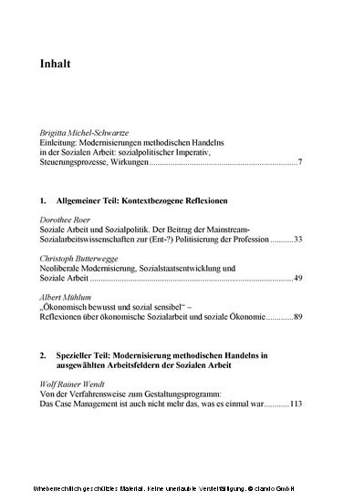 'Modernisierungen' methodischen Handelns in der Sozialen Arbeit