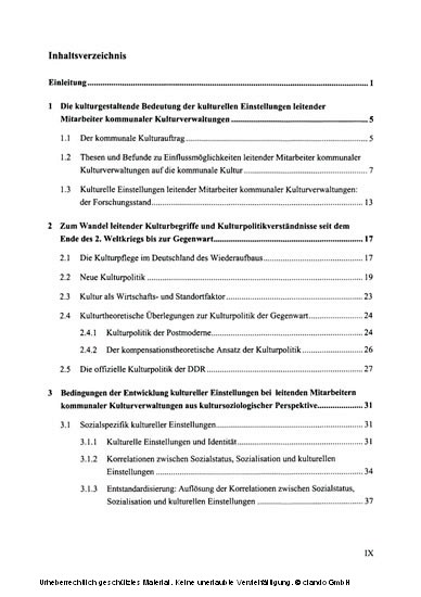 Kulturelle Einstellungen leitender Mitarbeiter kommunaler Kulturverwaltungen