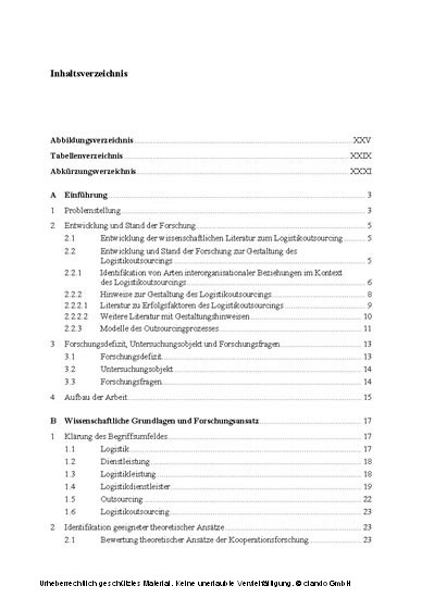 Gestaltung des Outsourcings von Logistikleistungen