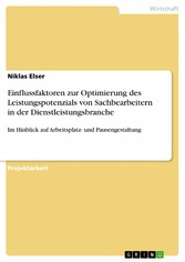 Einflussfaktoren zur Optimierung des Leistungspotenzials von Sachbearbeitern in der Dienstleistungsbranche