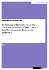 Importance of Physical Activity and Nutrition- Prevention of Bone Density loss/Osteoporosis in Women post pregnancy