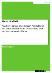 'Carbon Capture and Storage'. Perspektiven auf den Klimaschutz in Deutschland und auf internationaler Ebene