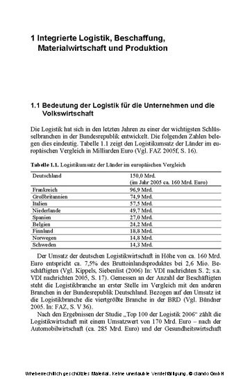 Integrierte Materialwirtschaft und Logistik