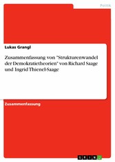 Zusammenfassung von 'Strukturenwandel der Demokratietheorien' von Richard Saage und Ingrid Thienel-Saage