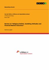 Review of 'Religious Beliefs, Gambling Attitudes and Financial Market Outcomes'