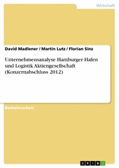 Unternehmensanalyse Hamburger Hafen und Logistik Aktiengesellschaft (Konzernabschluss 2012)