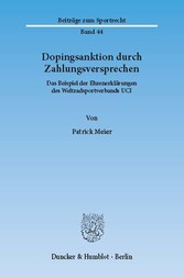 Dopingsanktion durch Zahlungsversprechen.