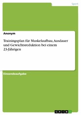 Trainingsplan für Muskelaufbau, Ausdauer und Gewichtsreduktion bei einem 23-Jährigen