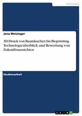 3D-Druck von Baumkuchen bis Bioprinting. Technologieüberblick und Bewertung von Zukunftsaussichten