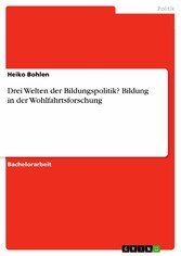 Drei Welten der Bildungspolitik? Bildung in der Wohlfahrtsforschung