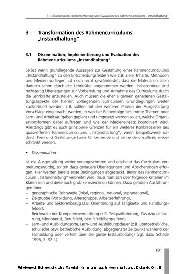 Rahmencurriculum Instandhaltung