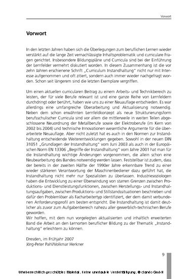 Rahmencurriculum Instandhaltung