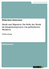 Musik und Migration. Die Rolle der Musik im Integrationsprozess von geflüchteten Musikern