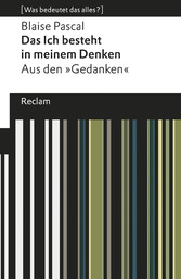 Das Ich besteht in meinem Denken. Aus den »Gedanken«. [Was bedeutet das alles?]