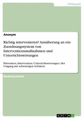 Richtig intervenieren? Annäherung an ein Zuordnungssystem von Interventionsmaßnahmen und Unterrichtsstörungen