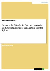 Strategische Gründe für Patentrechtsstreite und Auswirkungen auf den Venture Capital Zyklus