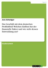 Das Geschäft mit dem deutschen Profifußball. Welchen Einfluss hat der finanzielle Faktor und wie sieht dessen Entwicklung aus?