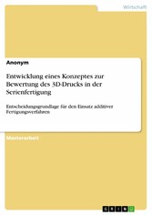 Entwicklung eines Konzeptes zur Bewertung des 3D-Drucks in der Serienfertigung