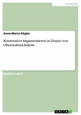 Konzessives Argumentieren in Texten von Oberstufenschülern