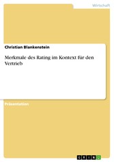 Merkmale des Rating im Kontext für den Vertrieb