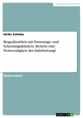 Biografiearbeit mit Trennungs- und Scheidungskindern. Besteht eine Notwendigkeit der Aufarbeitung?