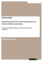 Rechtsformwahl bei Existenzgründern im freiberuflichen Spektrum