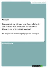 Traumatisierte Kinder und Jugendliche in der Schule. Was brauchen sie und wie können sie unterstützt werden?