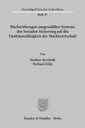 Rückwirkungen ausgewählter Systeme der Sozialen Sicherung auf die Funktionsfähigkeit der Marktwirtschaft.