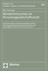 Minderheitsschutz im Personengesellschaftsrecht