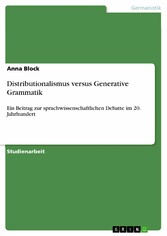 Distributionalismus versus  Generative Grammatik