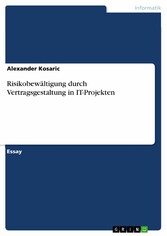 Risikobewältigung durch Vertragsgestaltung in IT-Projekten