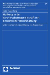 Haftung in der Partnerschaftsgesellschaft mit beschränkter Berufshaftung