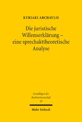 Die juristische Willenserklärung - eine sprechakttheoretische Analyse