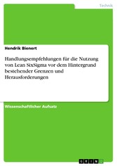 Handlungsempfehlungen für die Nutzung von Lean SixSigma vor dem Hintergrund bestehender Grenzen und Herausforderungen