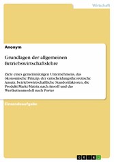 Grundlagen der allgemeinen Betriebswirtschaftslehre