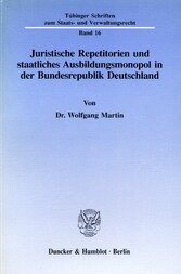 Juristische Repetitorien und staatliches Ausbildungsmonopol in der Bundesrepublik Deutschland.