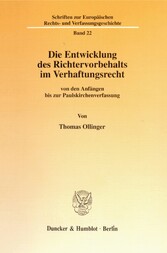 Die Entwicklung des Richtervorbehalts im Verhaftungsrecht