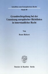 Grundrechtsgeltung bei der Umsetzung europäischer Richtlinien in innerstaatliches Recht.