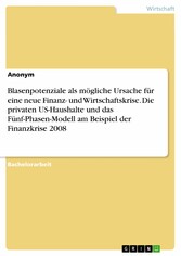 Blasenpotenziale als mögliche Ursache für eine neue Finanz- und Wirtschaftskrise. Die privaten US-Haushalte und das Fünf-Phasen-Modell am Beispiel der Finanzkrise 2008